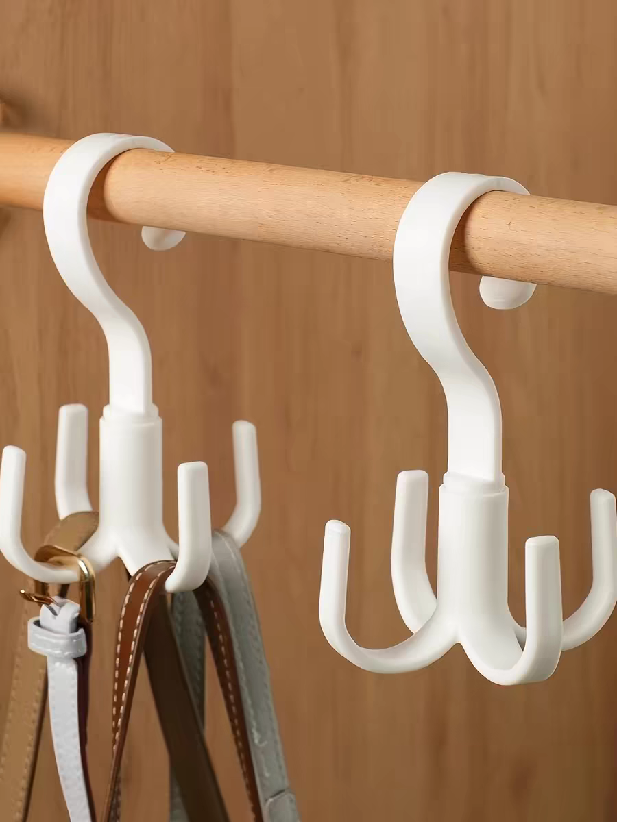 360‑Degree Rotatable Multi‑Hook Closet Bag Hanger Organizer