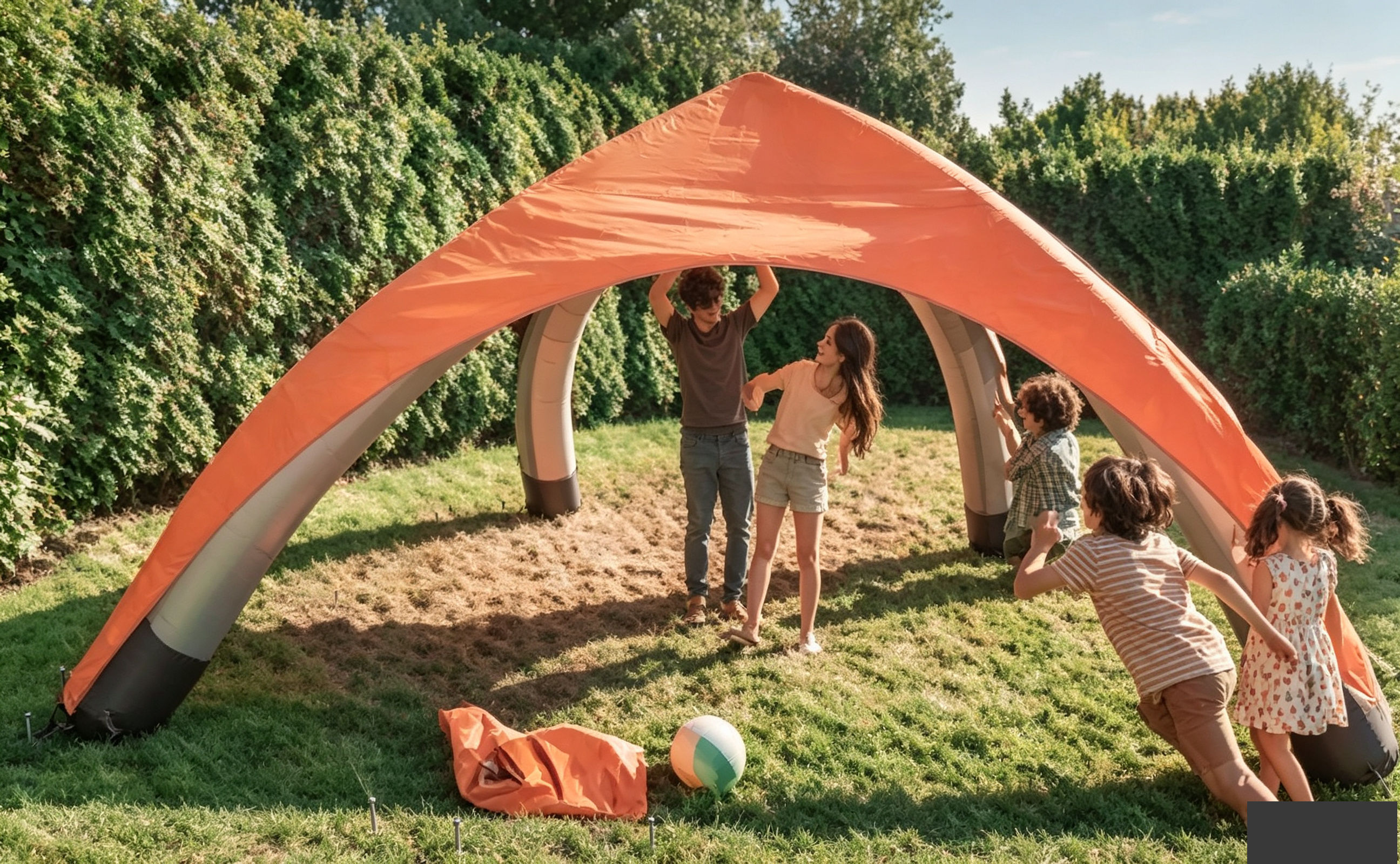 Inflatable Gazebo, Quick-Setup Outdoor Canopy Shelter for Backyard and Camping
