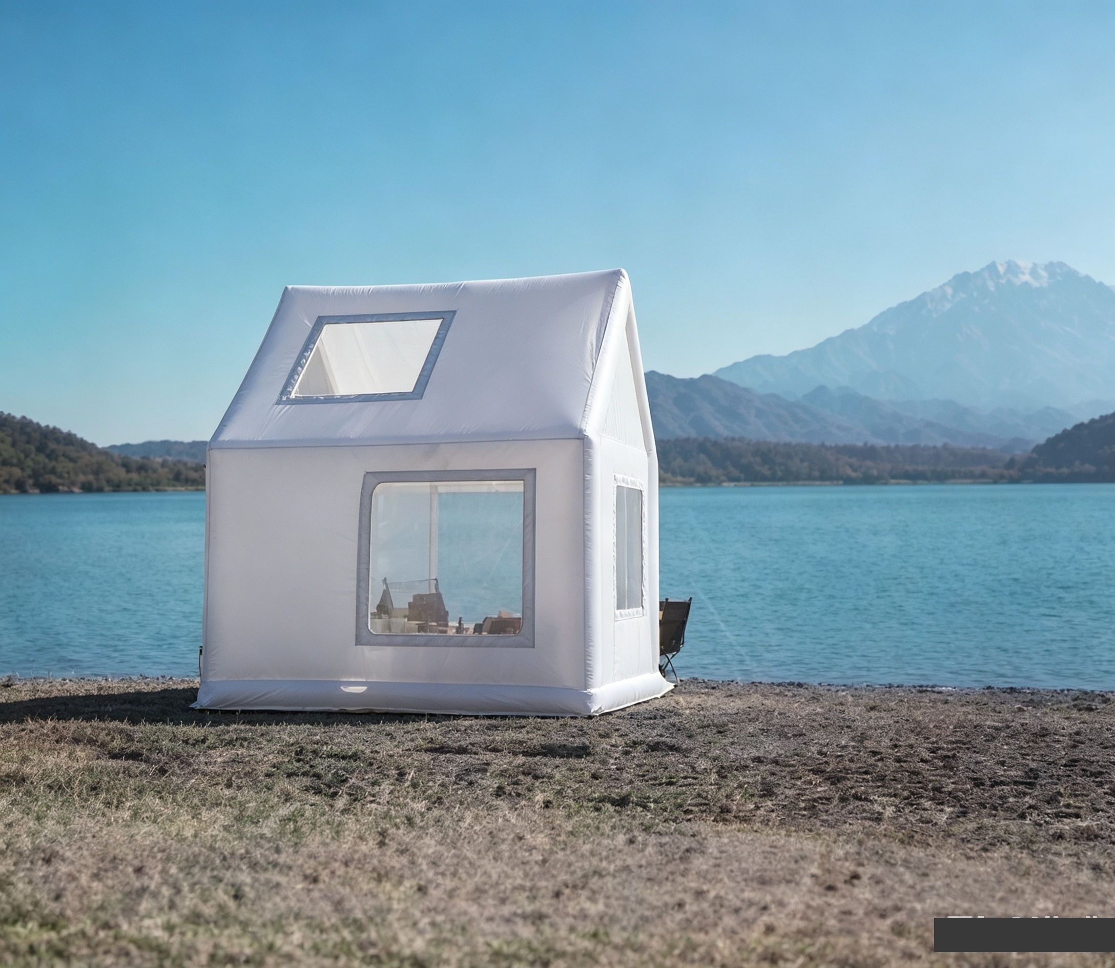 Inflatable Camping Tent, Portable Air-Supported Shelter for Outdoor Glamping, Family Trips and Lakeside Camping