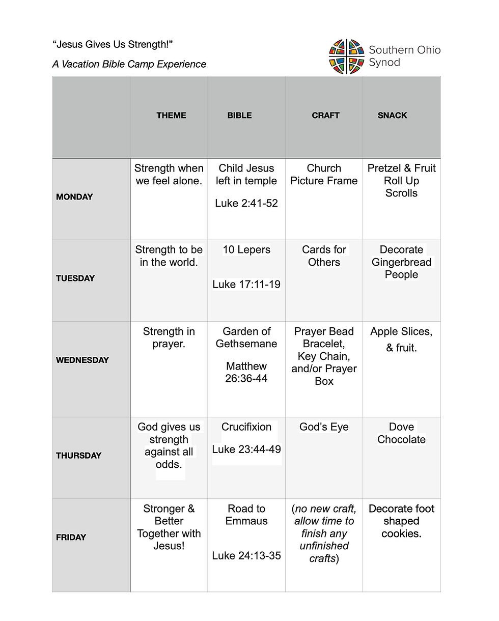 Thumbnail: Jesus Gives Us Strength! - VBS Outline - DIGITAL DOWNLOAD