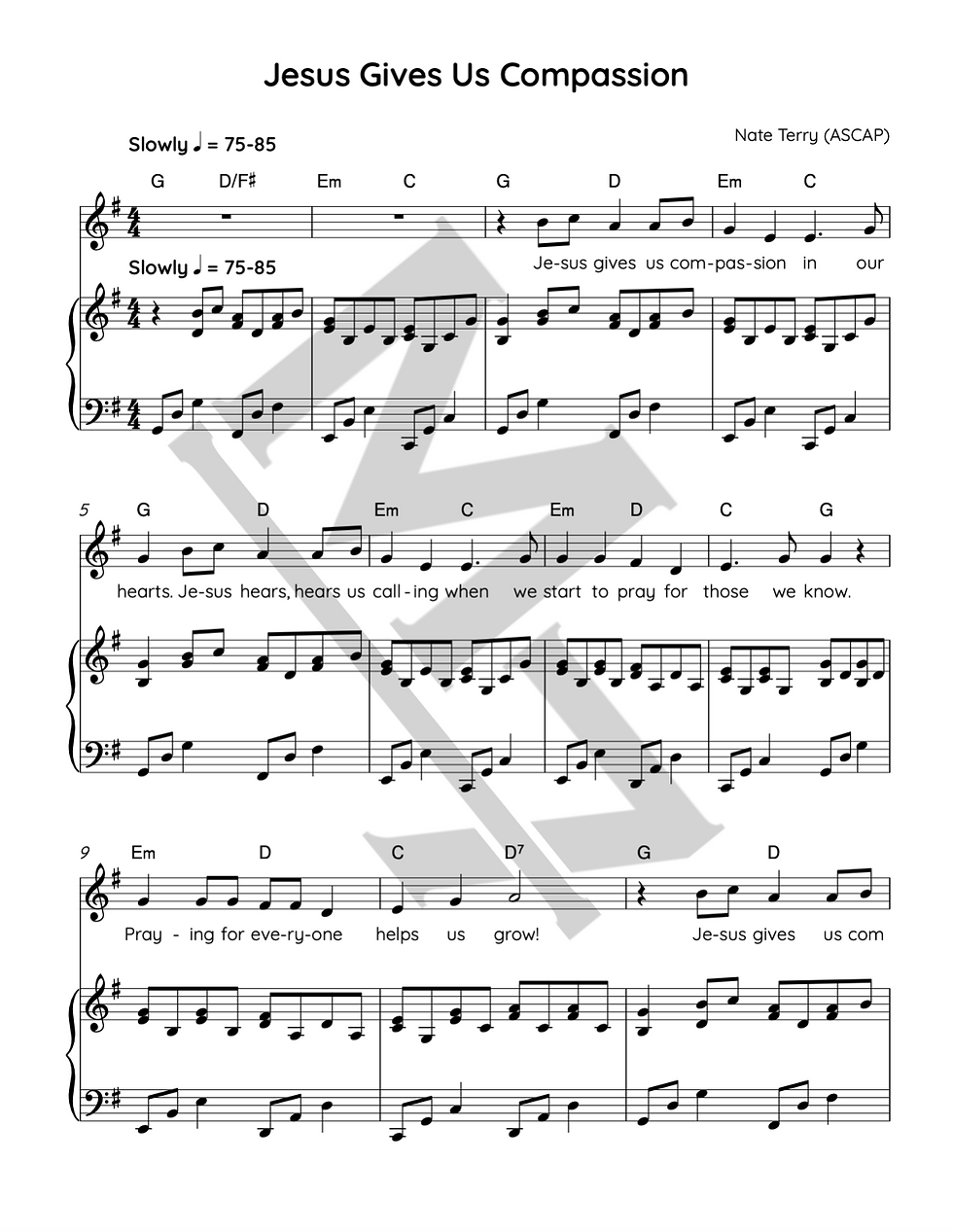 Thumbnail: Jesus Gives Us Strength! - Lead Sheet & Piano Accompaniment - DIGITAL DOWNLOAD