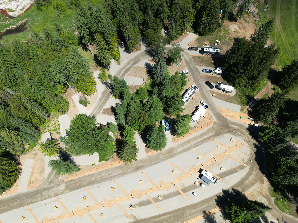 RV resort campground drone photo