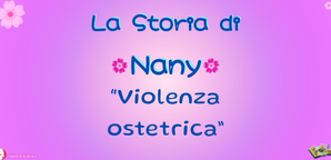 copertina sfondo violetto con la scritta raccontami la tua storia violenza ostetrica e logo di ostetrica Sere, fiori di ciliegio e un libro di fiabe