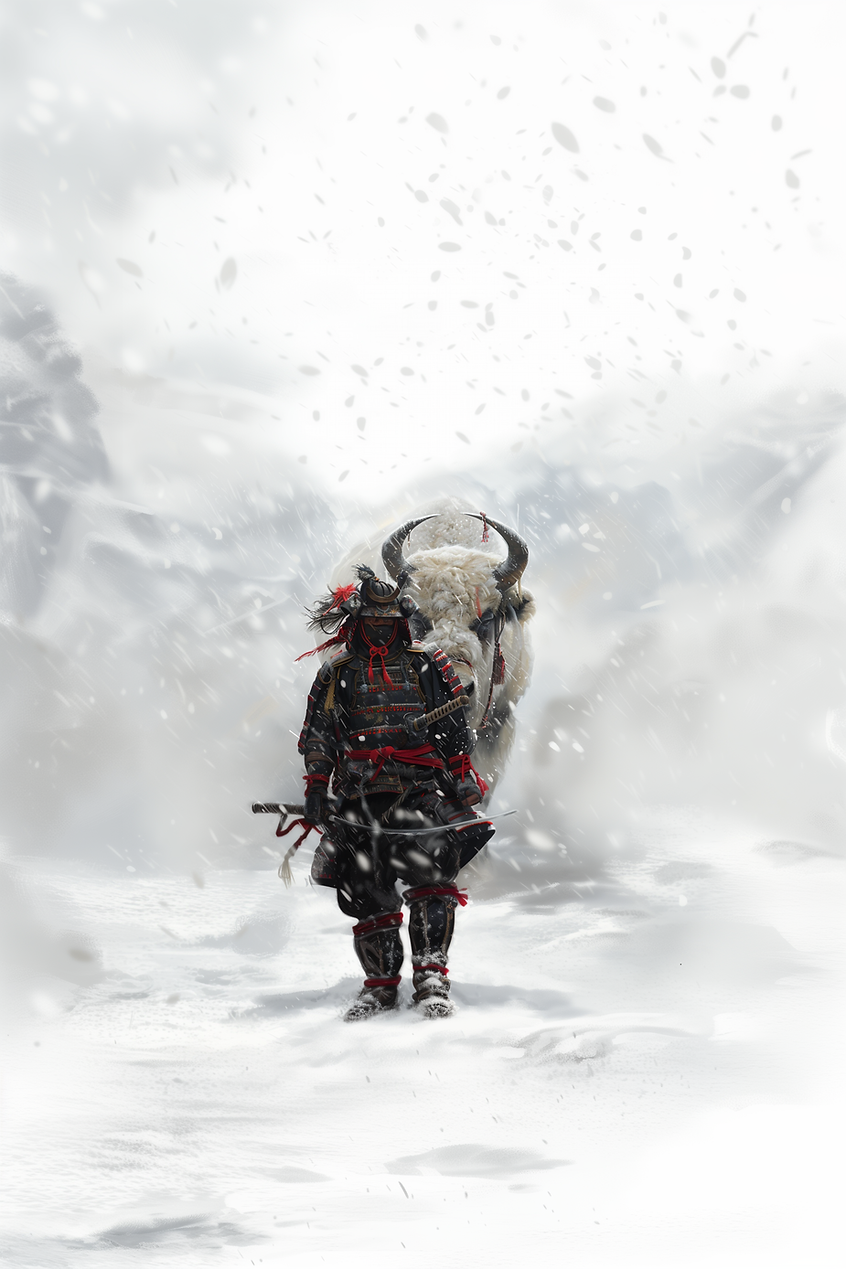 traviscarlson_a_masked_samurai_in_black_and_red_armor_with_his__71322e88-204f-407d-b8e8-af