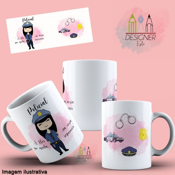 Caneca Personalizada Profissão Feminina Policial n° 2