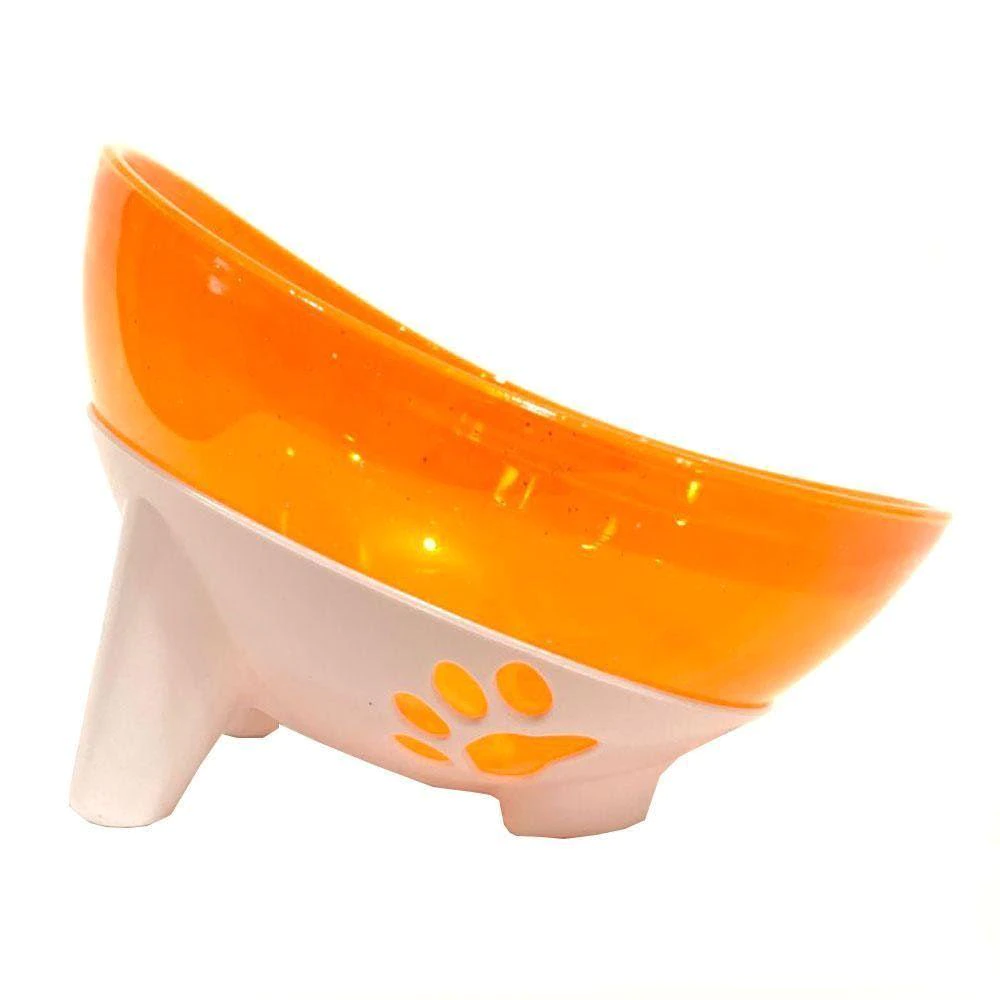 Comedouro Pet Inclinado 600ml Cor: Laranja Glitter