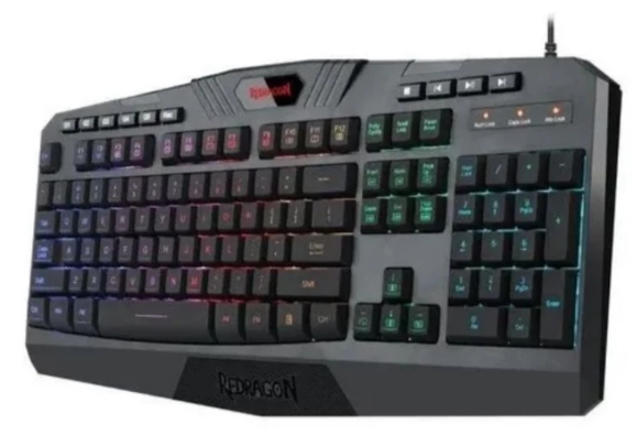 Teclado Gamer com Fio Qwerty Redragon Harpe K503 RGB Cor Preto