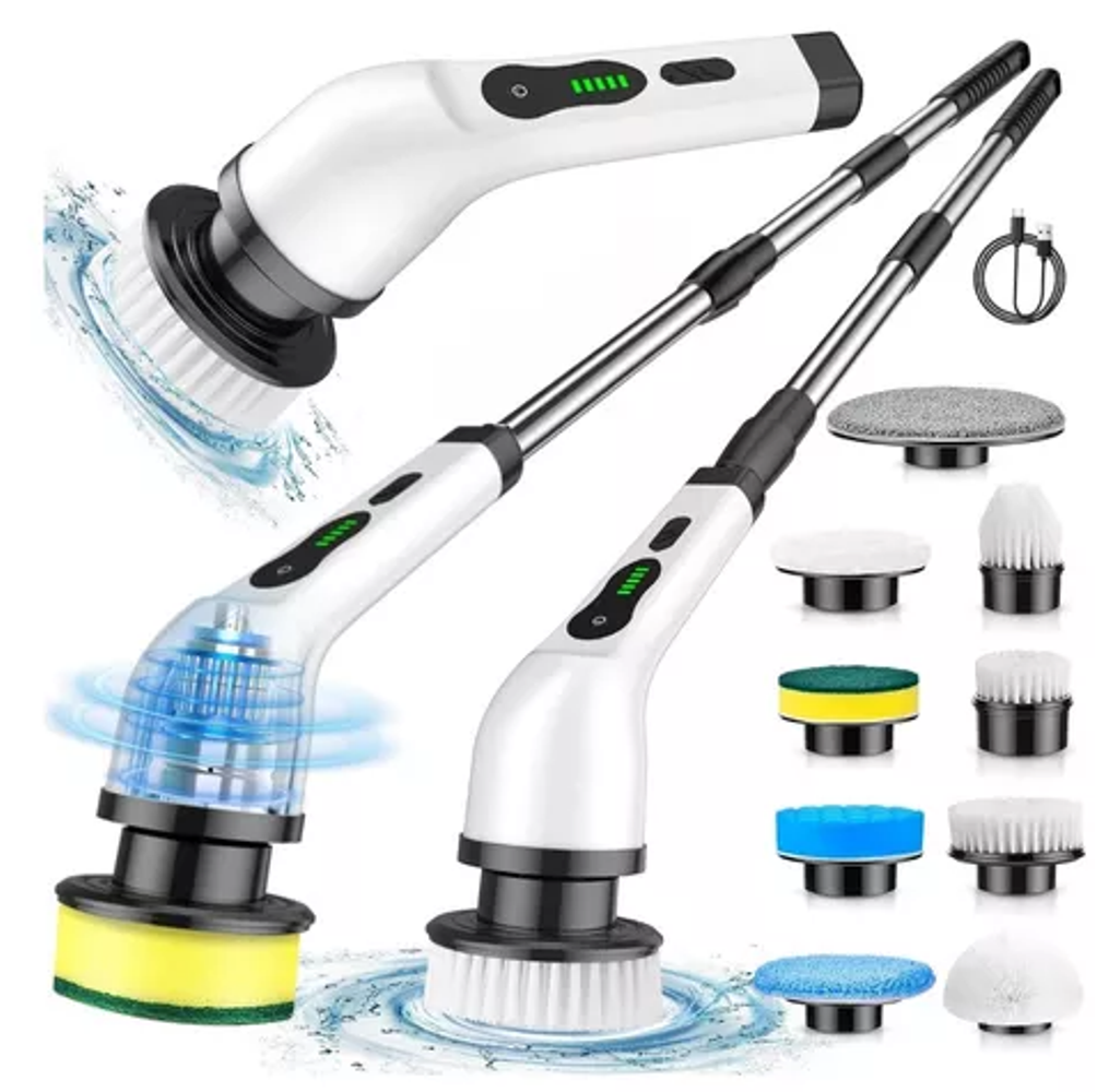 Escova De Limpeza Elétrica 25W Usb Esfregão Giratório 7 em 1 Recarregável