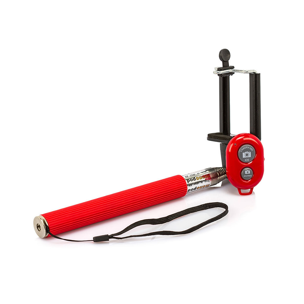 Pau de Selfie com Controle Bluetooth Cor: Vermelho