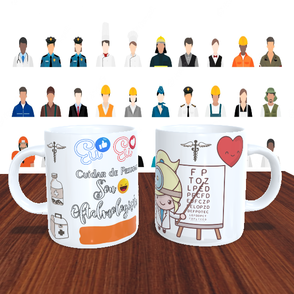 Caneca Personalizada Profissão Sou Oftalmologista Feminino