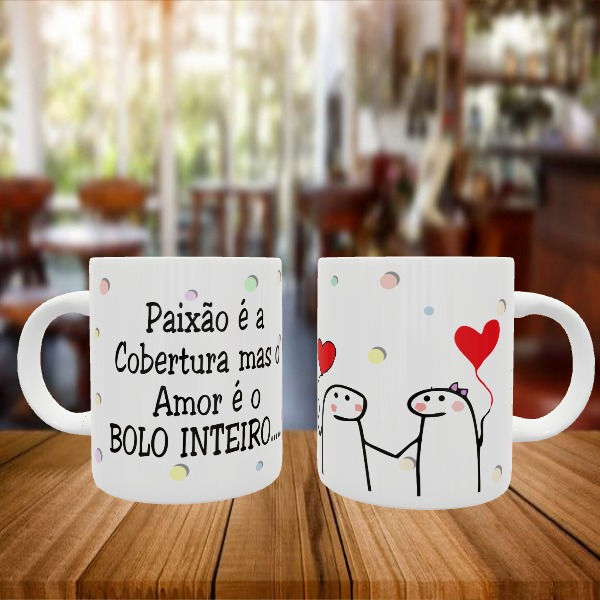 Caneca Personalizada Flork Namorados Paixão é a Cobertura...