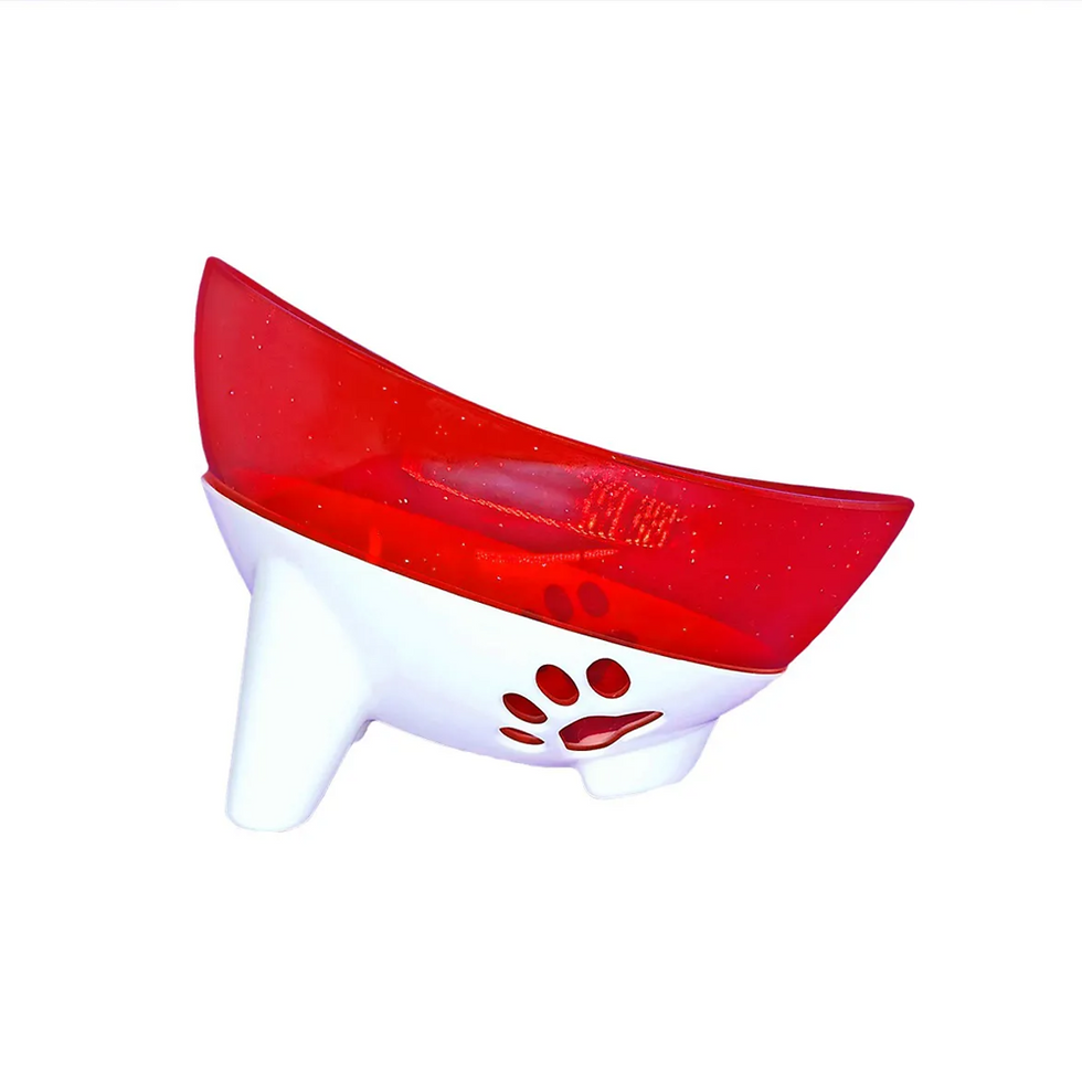 Comedouro Pet Inclinado 600ml Cor: Vermelho Glitter