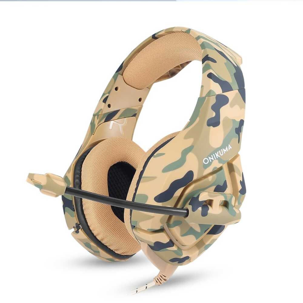 Fone de Ouvido Gamer Onikuma K1B Camuflado Cor Marrom