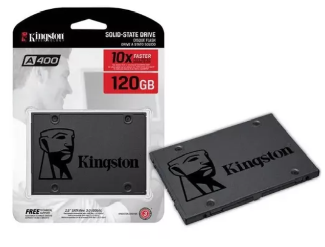 HD SSD Interno Kingston 120GB A400 Sata 3 Cor Preto