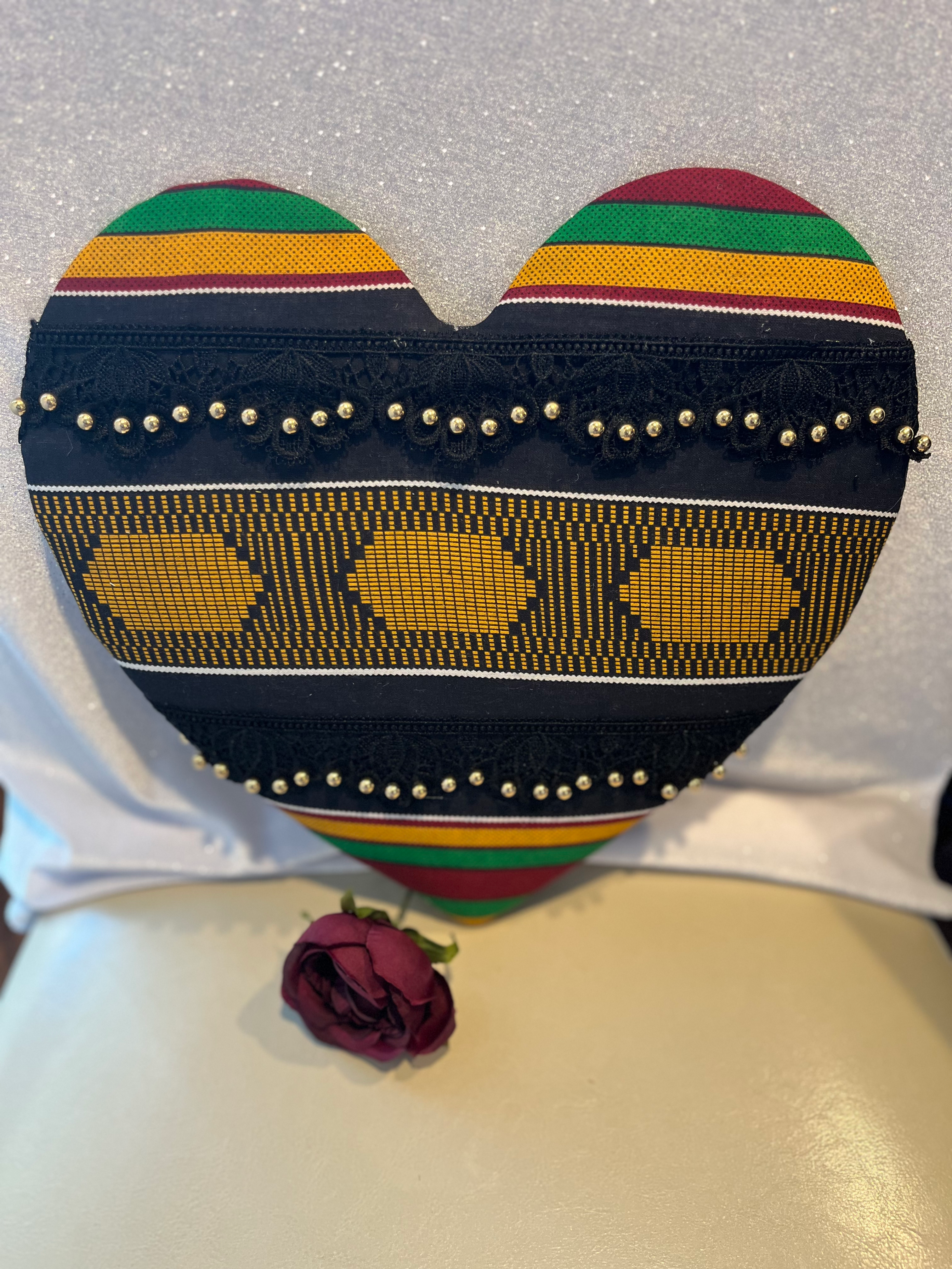 African Kente Cloth wreath attachment 