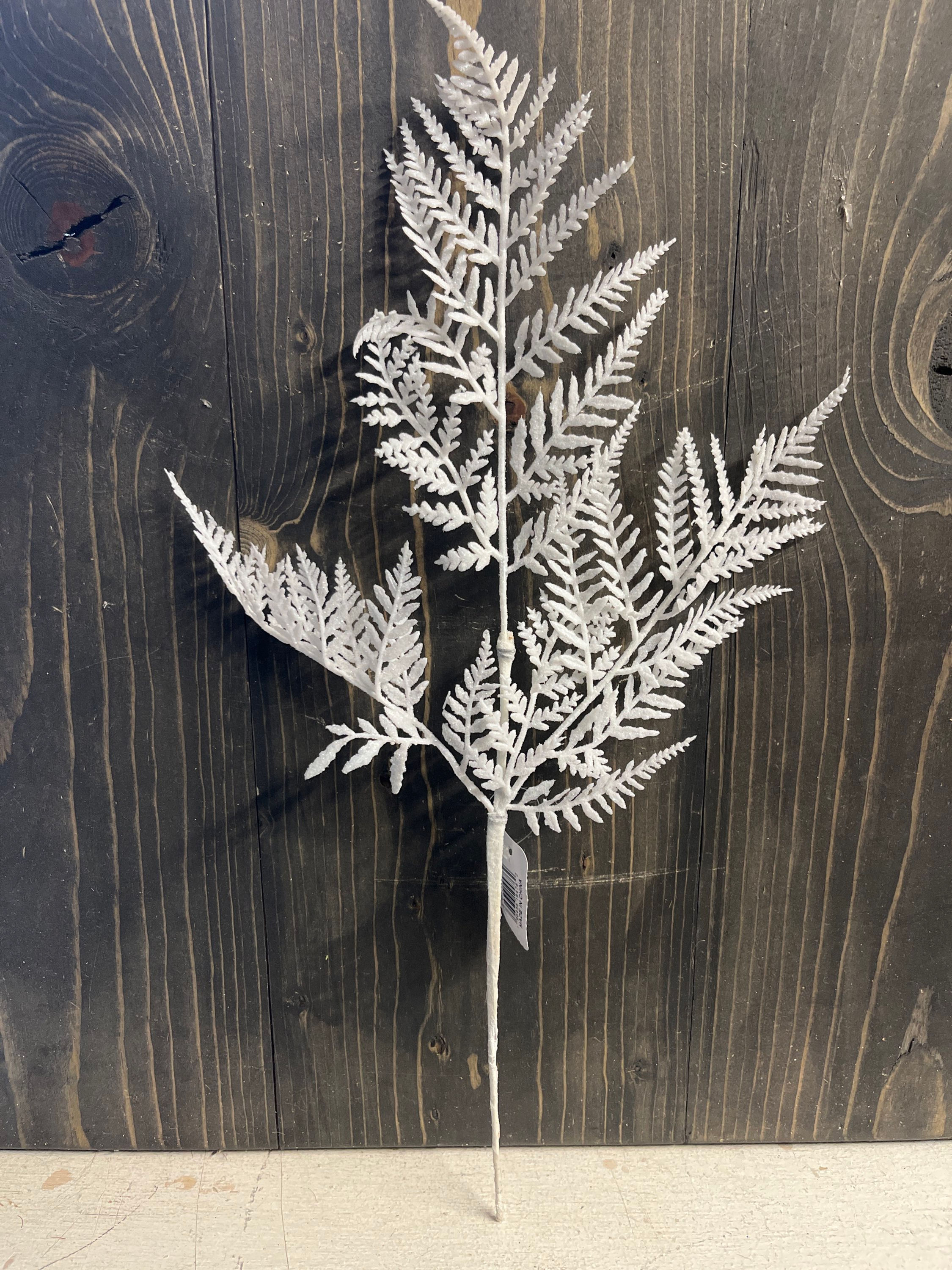 White glitter fern 