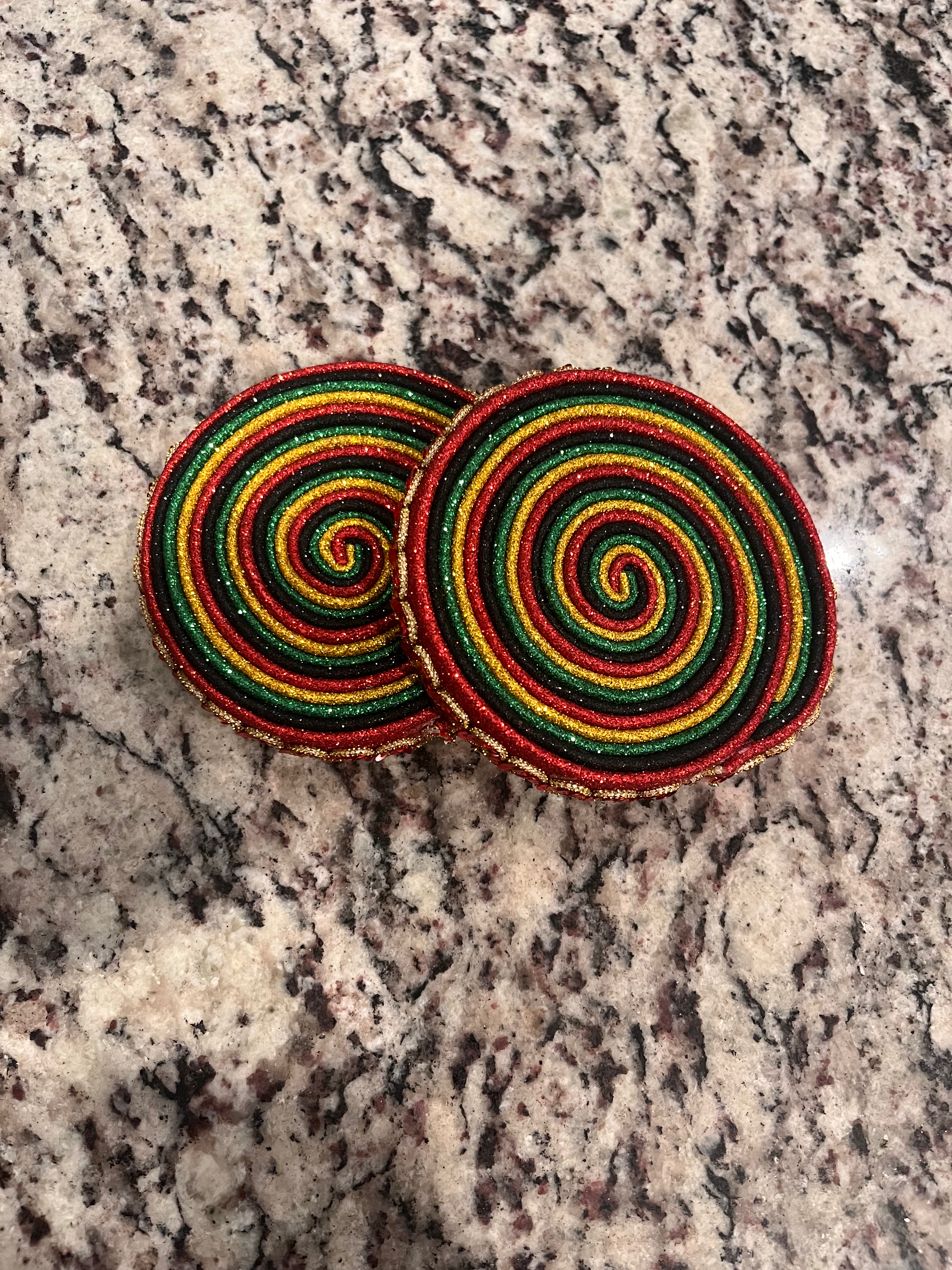 red gold trim Black History/Juneteenth Lollipops (set of 2)