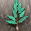 Thumbnail: 27” Velvet Glitter leaf spray green 