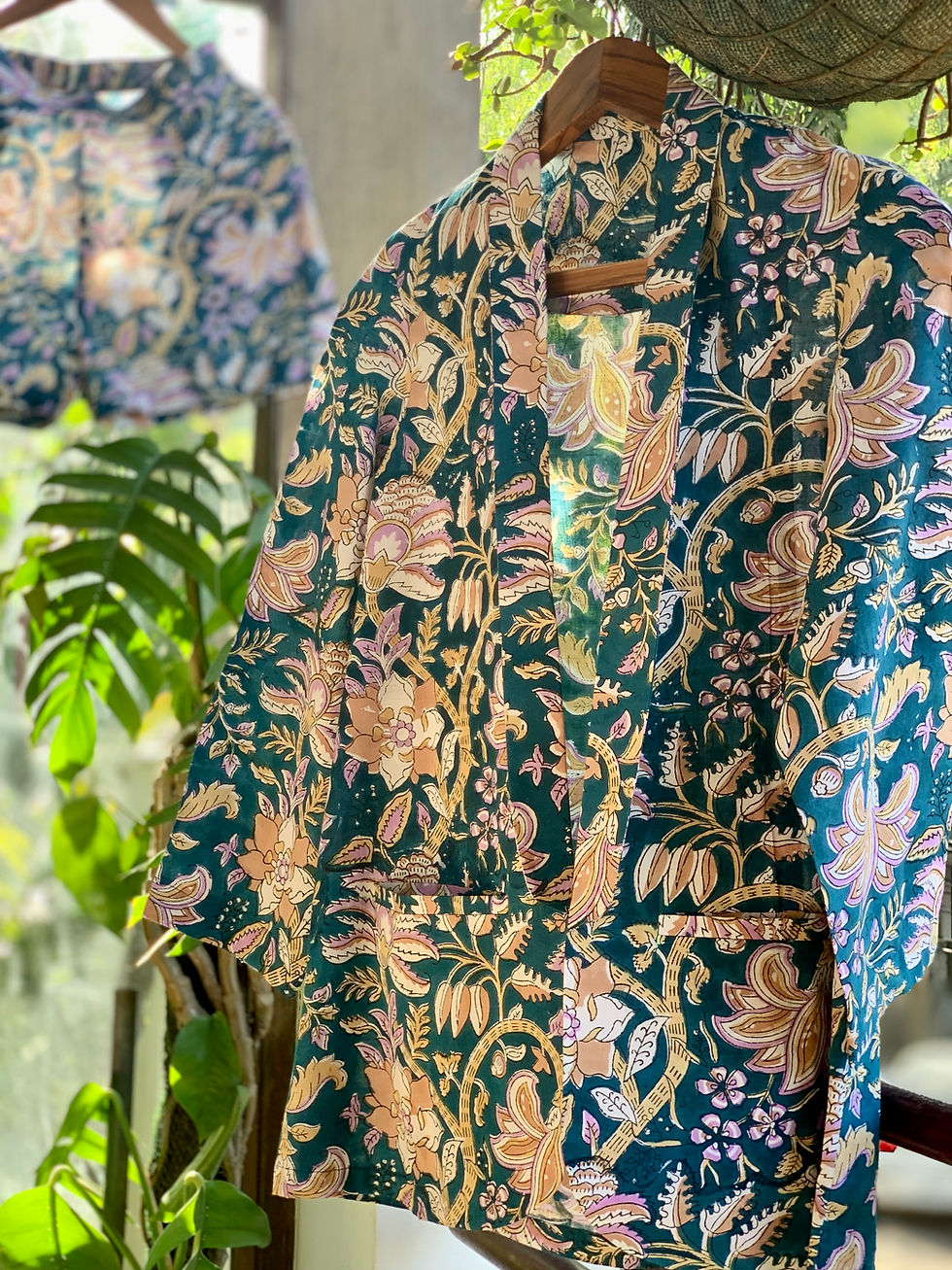 Thumbnail: Teal Print Blazer + Shorts Set