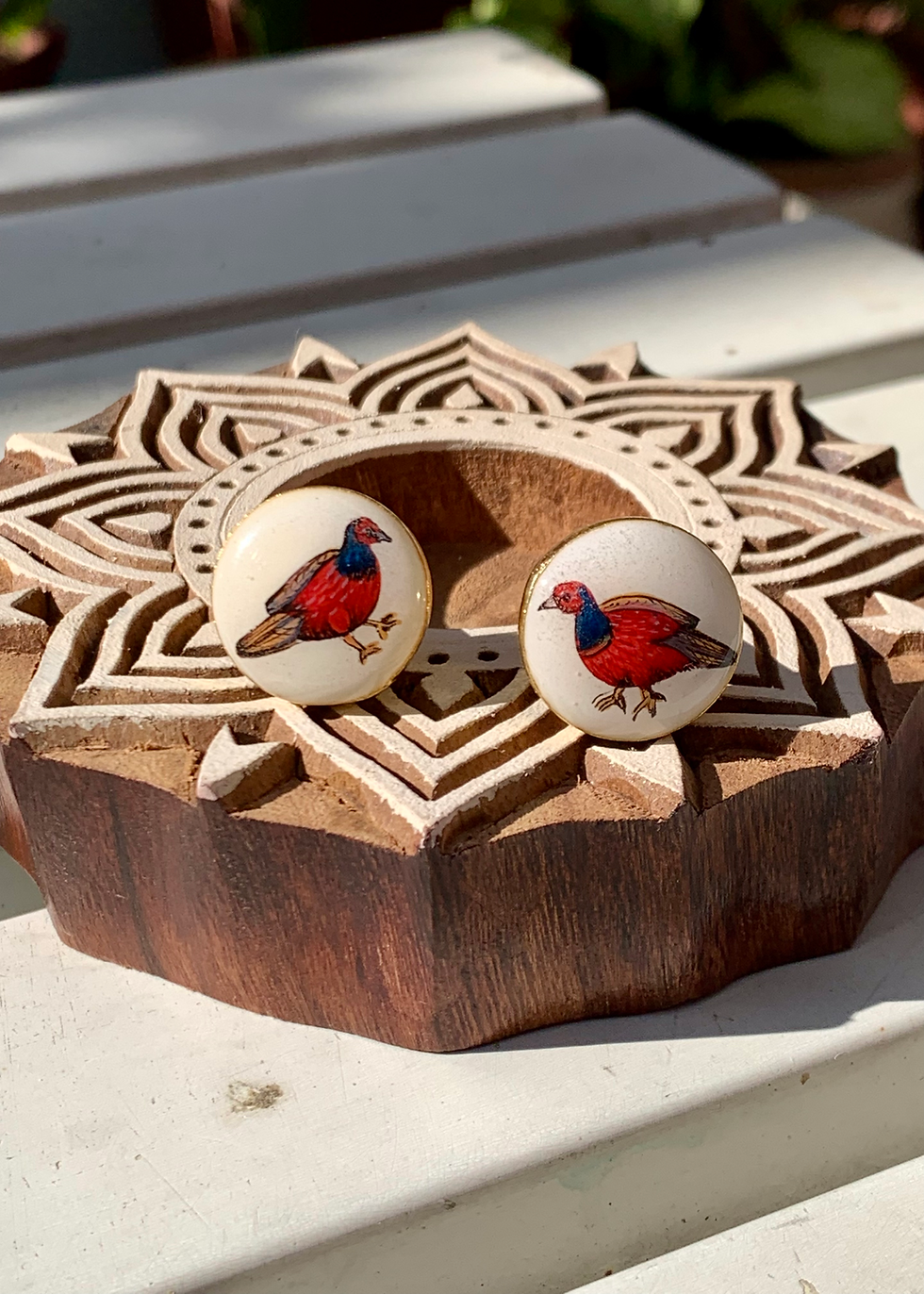 Thumbnail: "Chidiya" Hand Painted Cufflinks