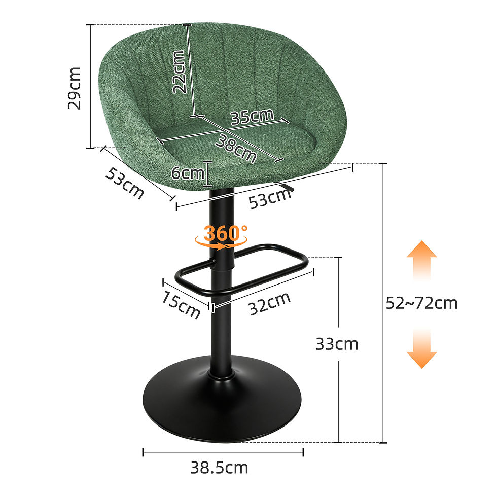 Thumbnail: 2 Bar stool, height adjustable Bar stool, pivoting Bar stool, breathable and fou
