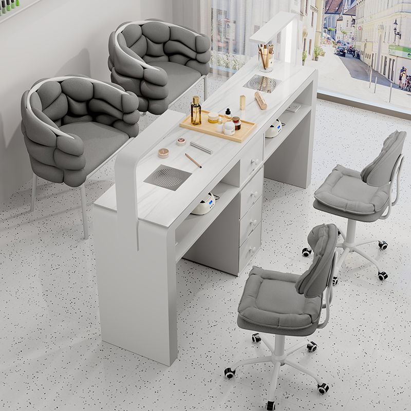 Thumbnail: Nail Table Manicure Desk Equipment Dressing Dust Collector Salon Reception Profe