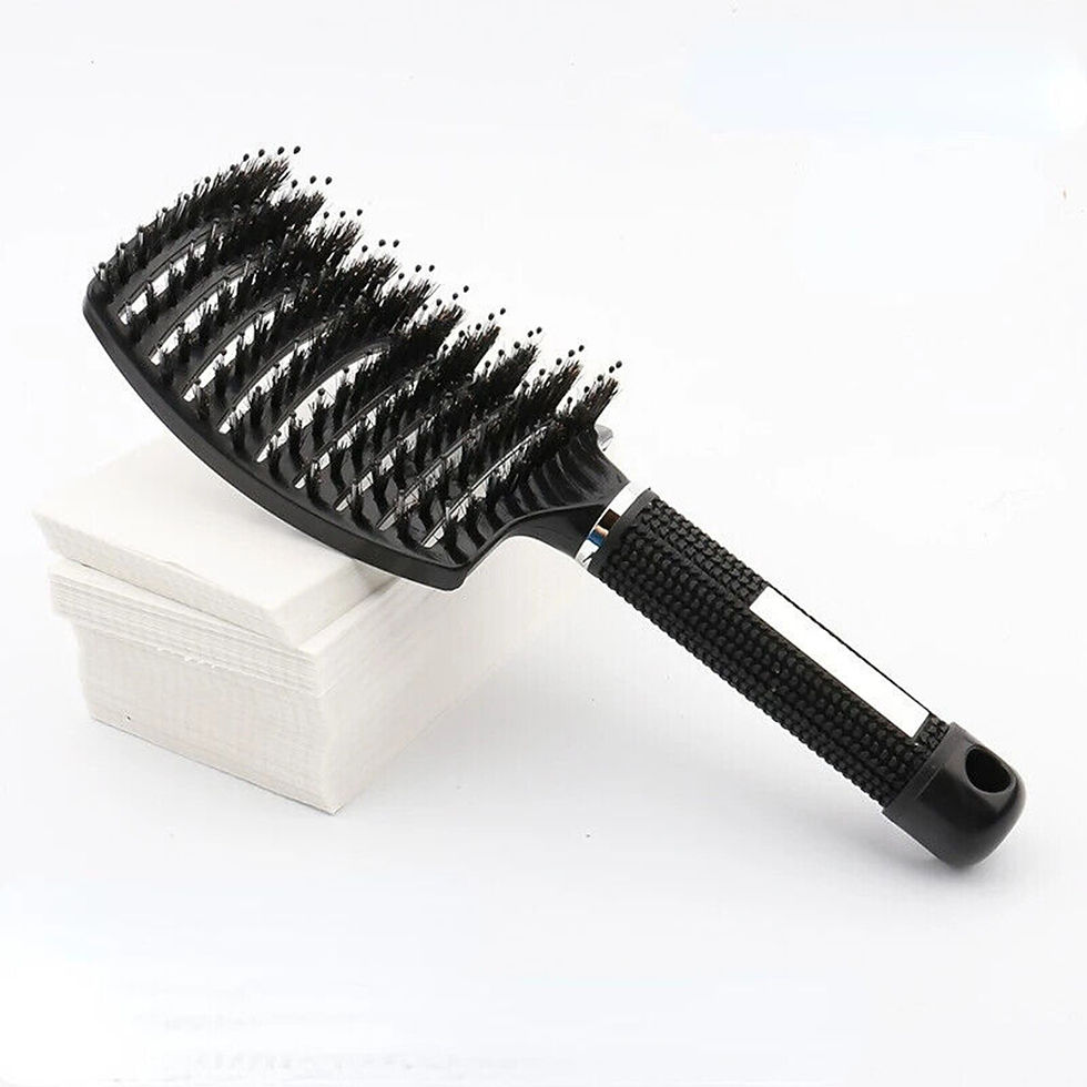 Thumbnail: Hair Brush Scalp Massage Comb Hairbrush Boar Bristle Nylon Women Wet Curly Detan