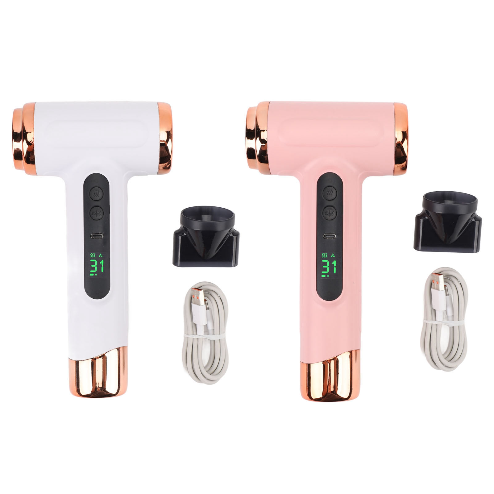 Hair Blow Dryer 200W 15000mAh Portable Hair Dryer USB Rechargeable Multi Modes L