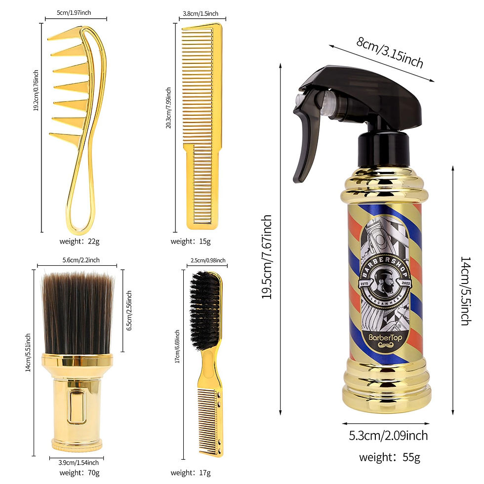 Thumbnail: 5pcs Hairdressing Supplies Set Barber Spray Bottles Comb Brush Tools Salon Haird