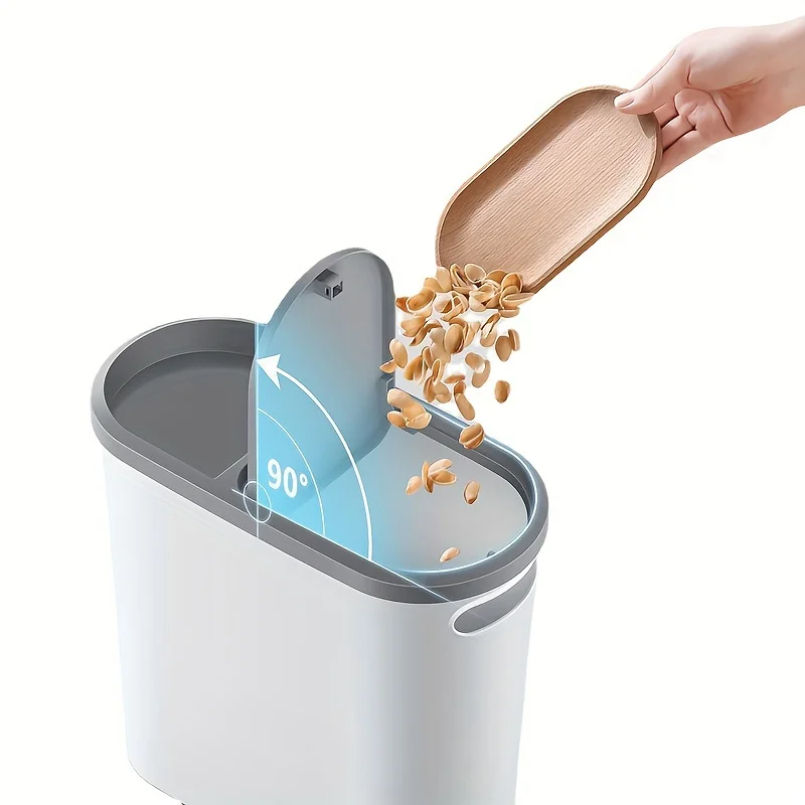 Thumbnail: 10L Bathroom Trash Can, Household Creative Gap Waste Bin, Press Type Garbage Can