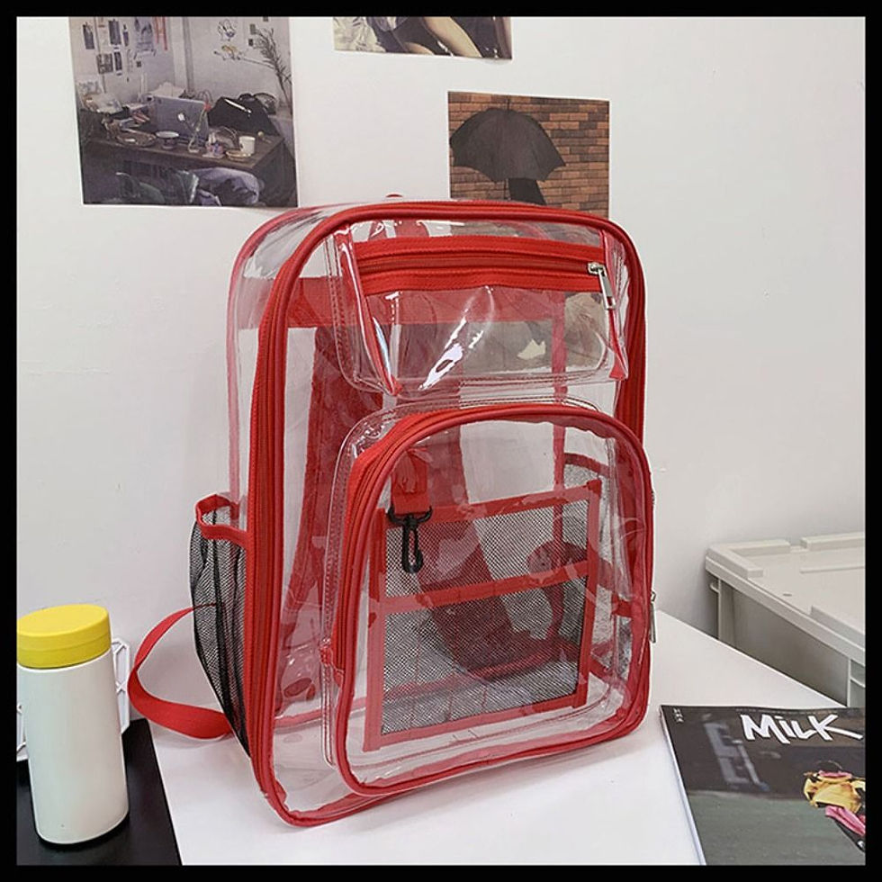 Thumbnail: PVC Clear Backpack Large Capacity Waterproof Students Bookbag with Multi-pockets