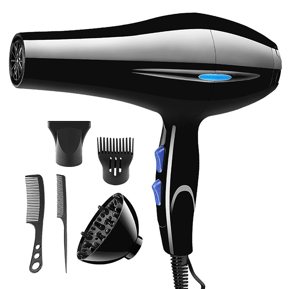 Thumbnail: Dryer 2200W With Diffuser Black Dryer 2200W Powerful Hair Dryer With Dryer Attac