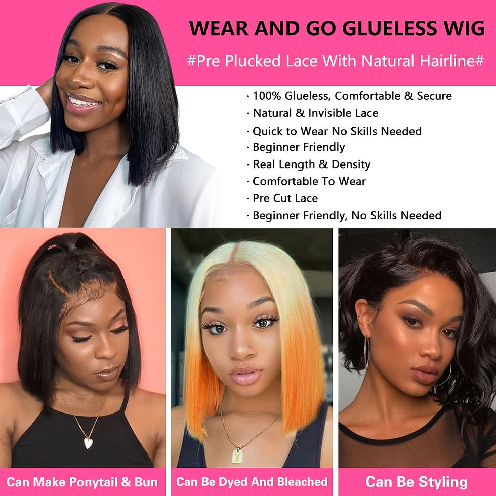 Thumbnail: Wear And Go Glueless Wigs Human Hair Bob Straight Pre Cut Lace Front Wigs Human 