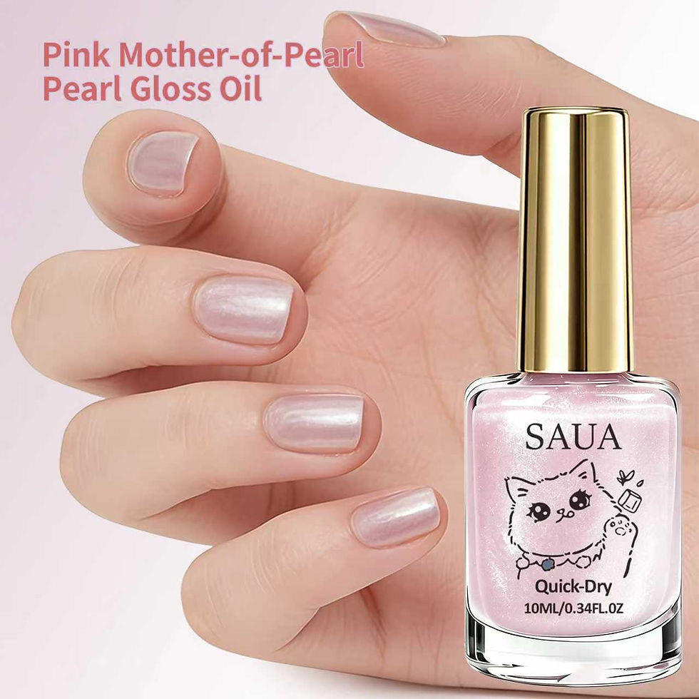 Thumbnail: Pink Pearlescent Nail Polish; Quick-Drying, No Lamp Required, Long-Lasting Formu