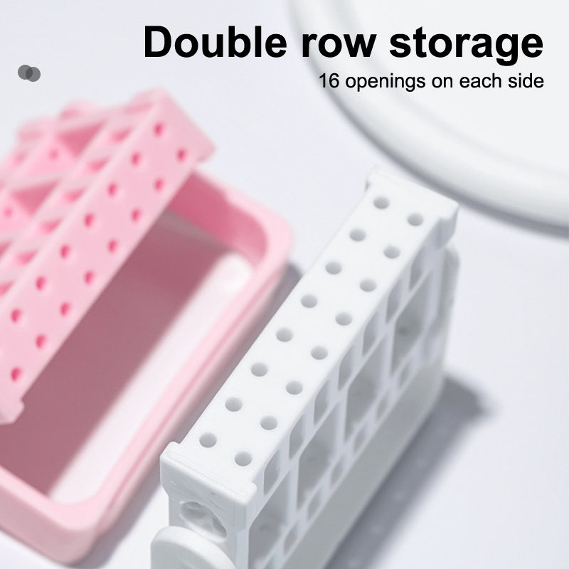 Thumbnail: Nail Polishing Head 16-Hole Storage Box Portable Front-Processing Dust-Proof Fli