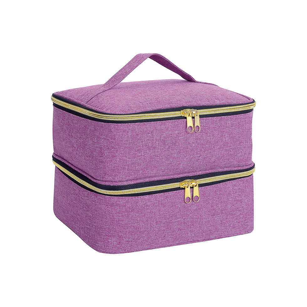 Thumbnail: Nail Polish Organizer Handheld Double Layer CosmeticOrganizer Tote Bag For Girls