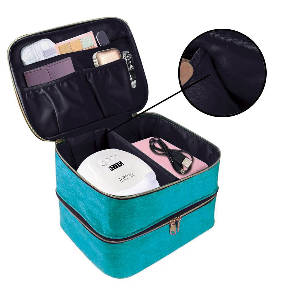 Thumbnail: Nail Polish Organizer Handheld Double Layer CosmeticOrganizer Tote Bag For Girls