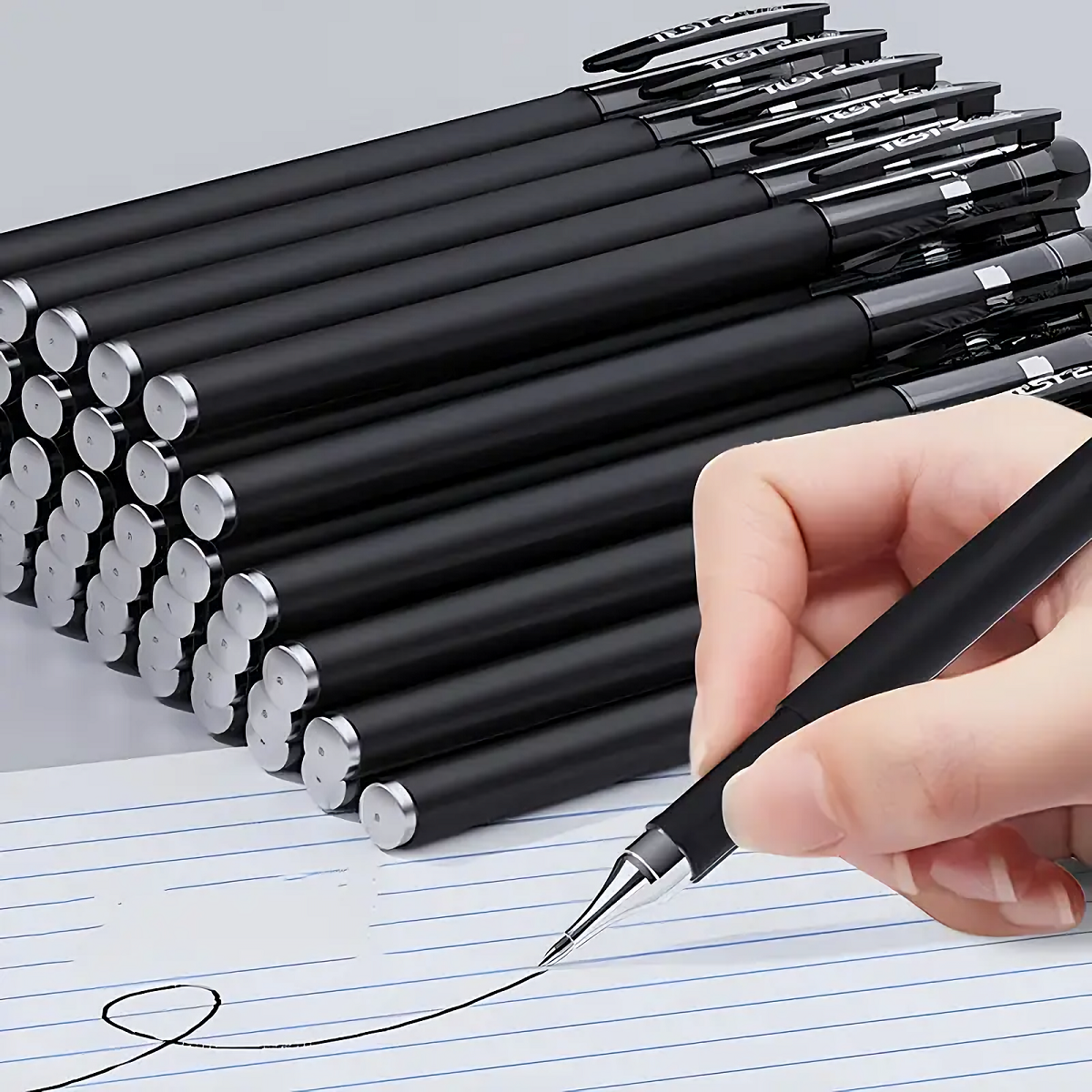20 Pcs Black Ballpoint Pens 1.0mm - Business Signature & Office Stationery, Esse