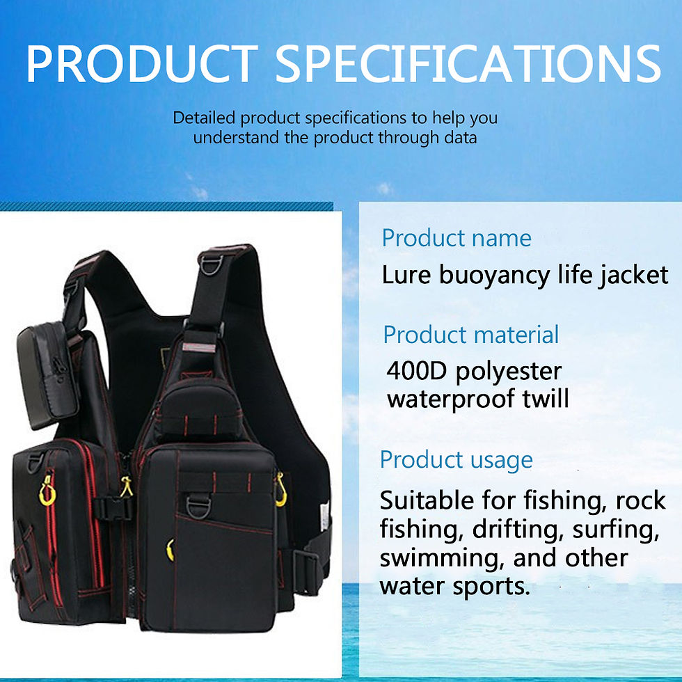 Thumbnail: multi-functional life jacket vest for outdoor fishing, a must-have for safety. M