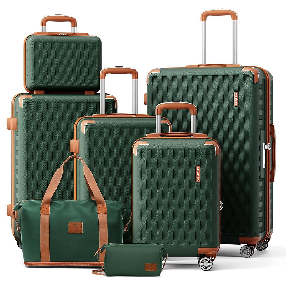 Thumbnail: 7-Piece Lightweight Durable Luggage Set, Family Travel Suitcase with TSA Lock an
