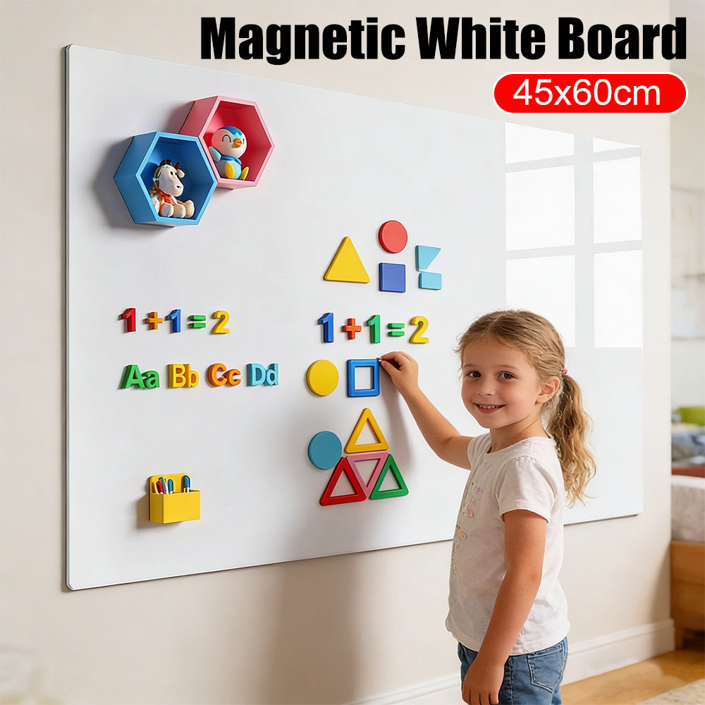 Magnetic White Board Sticker Removable Wall Dry Erase Board 45x60cm Erasable Whi