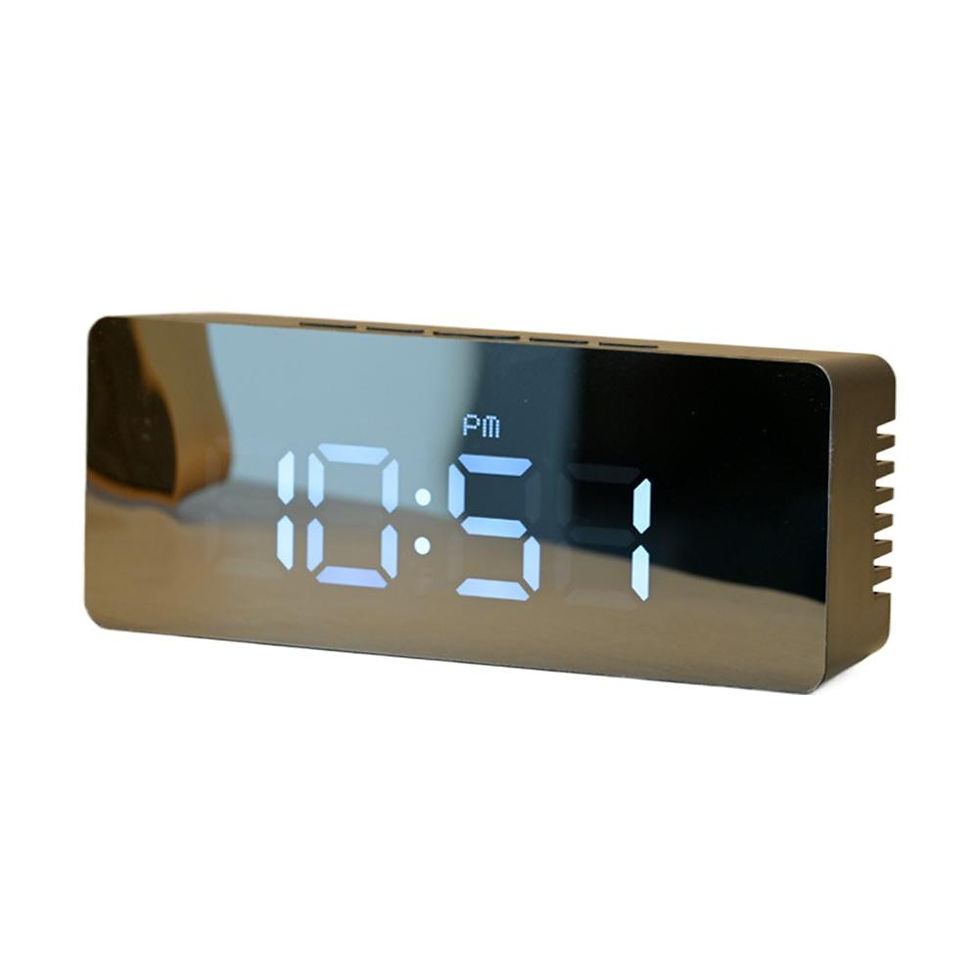 Thumbnail: Small Digital Alarm Clock, Mirror Surface LED Electronic Clock with Large Displa