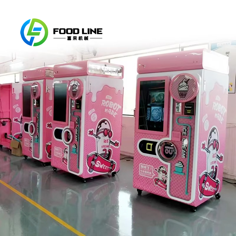 Thumbnail: Cash Vending Ice Cream Machine Vacuum Ice Cream Vending Machine Robotic Arm Cust