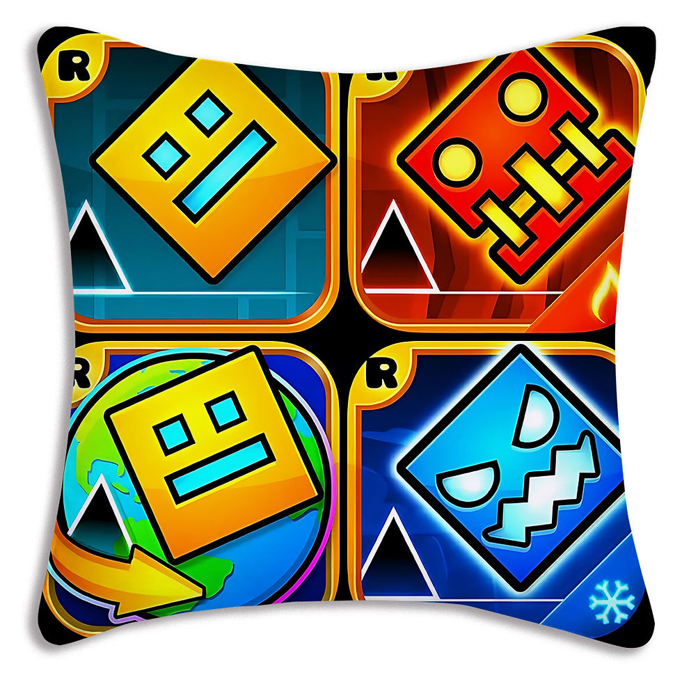Thumbnail: Pillow Covers Cartoon Geometry Dash Video Game Sofa Decorative Home Double-sided