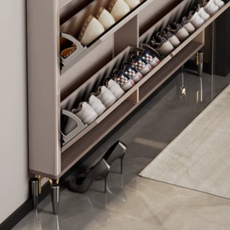 Thumbnail: Salon Slim Shoe Cabinet Luxury Space Saving Hidden Dividers Shoe Cabinet Unit Sm