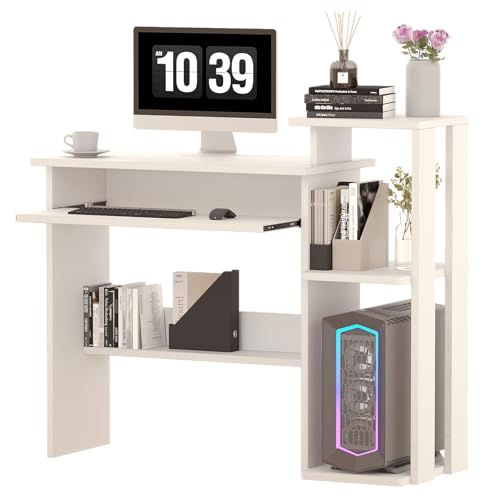 Thumbnail: 30 Inch Computer Desk, with Keyboard Tray & Monitor Stand | Compact Desk for Spa