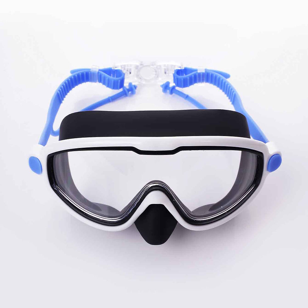Thumbnail: 1PC Swim Goggles with Nose Cover, Wide View Anti-Fog UV Protection Swimming Mask