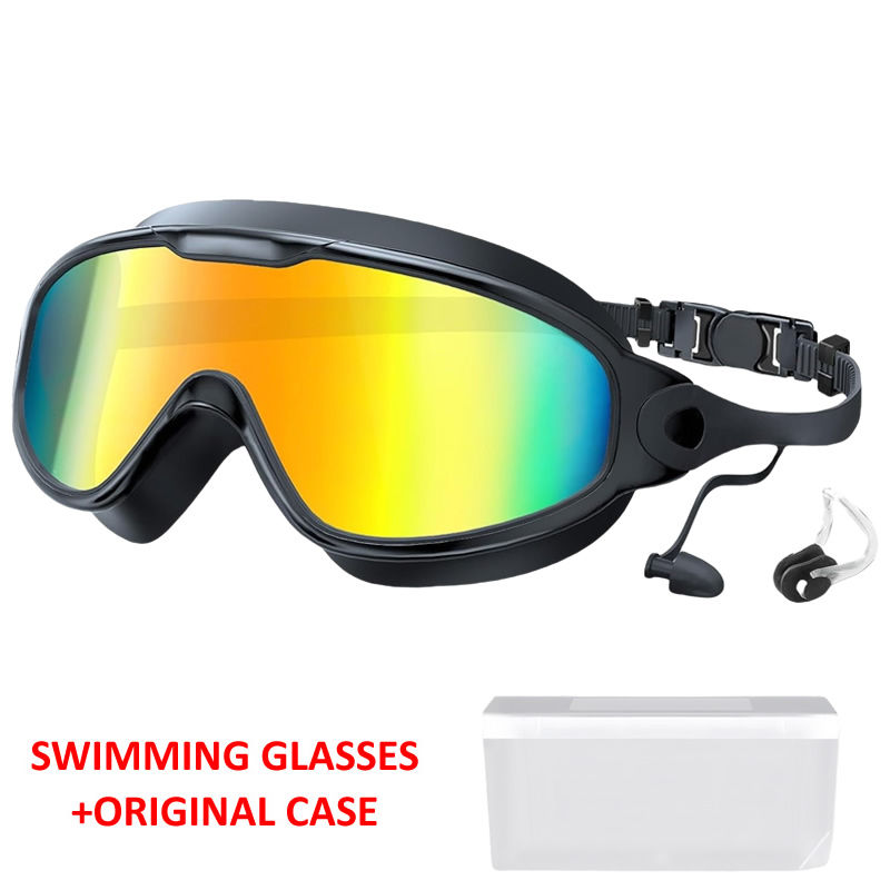Thumbnail: Large Frame Adult Swim Goggles Anti-Fog Wide View Coated Lens UV Protection Pool