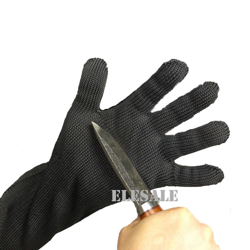 Thumbnail: 1 Pair Black Cut-Resistant Gloves Long Work Safety Protective Gloves For Butcher