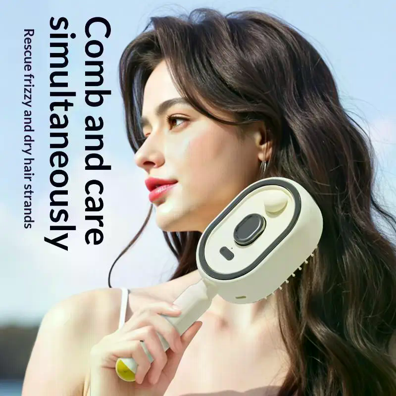 Thumbnail: Electric Spray Hair Brush 2-In-1 Misting Hair Brush With Water Spray Reduce Friz